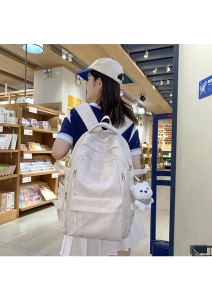 2023 Yaz Yeni Okul Çantası Graffiti Ayı Yansıtıcı Sırt Çantası Üniversite Öğrencisi Moda Seyahat Sırt Çantası (Yurt Dışından) modelleri