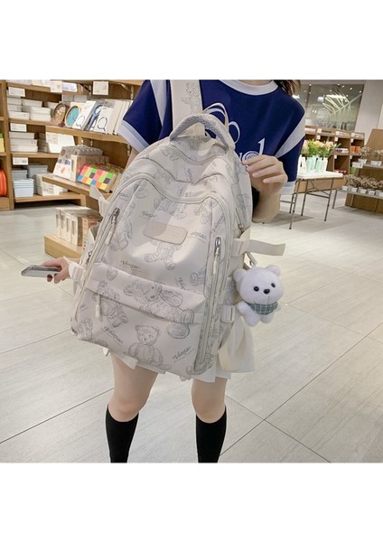 2023 Yaz Yeni Okul Çantası Graffiti Ayı Yansıtıcı Sırt Çantası Üniversite Öğrencisi Moda Seyahat Sırt Çantası (Yurt Dışından) fırsatları