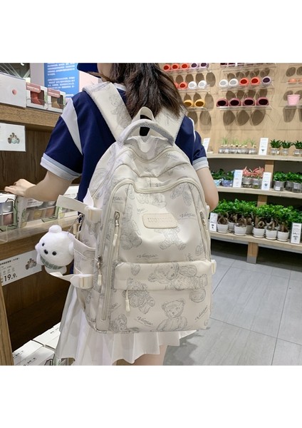 2023 Yaz Yeni Okul Çantası Graffiti Ayı Yansıtıcı Sırt Çantası Üniversite Öğrencisi Moda Seyahat Sırt Çantası (Yurt Dışından) indirimleri