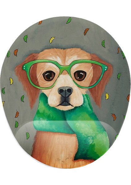 Hipster Köpek Bilek Destekli Mouse Pad