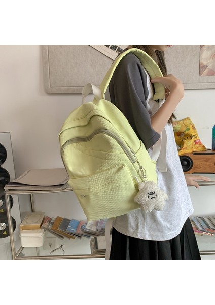 2023 Yeni Düz Renk Kadın Küçük Taze Kız Sırt Çantası Moda Rahat Basit Küçük Okul Çantası (Yurt Dışından) fiyatları