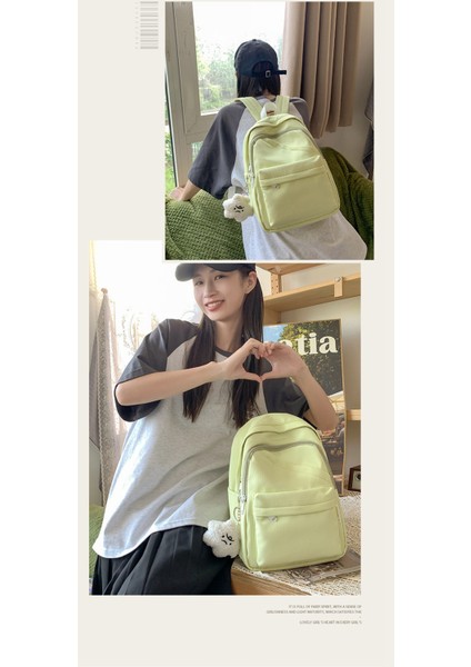 2023 Yeni Düz Renk Kadın Küçük Taze Kız Sırt Çantası Moda Rahat Basit Küçük Okul Çantası (Yurt Dışından) modelleri