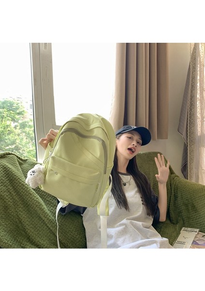 2023 Yeni Düz Renk Kadın Küçük Taze Kız Sırt Çantası Moda Rahat Basit Küçük Okul Çantası (Yurt Dışından) fırsatları