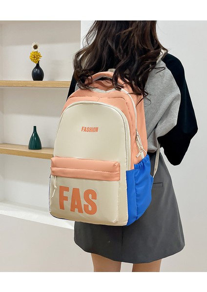 Okul Çantası Kadın 2023 Yeni Büyük Kapasiteli Mektup Sırt Çantası Açık Hava Eğlence Seyahat Sırt Çantası (Yurt Dışından) modelleri