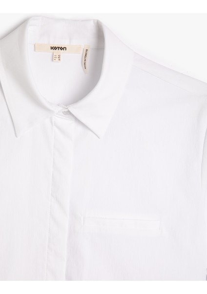 Crop Kısa Kollu Gömlek Düğmeli Cep Detaylı modelleri