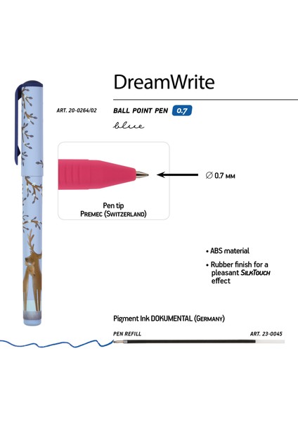 "dreamwrite" 0.7mm Silindir Kutulu Tükenmez Kalem-Geyik indirimleri