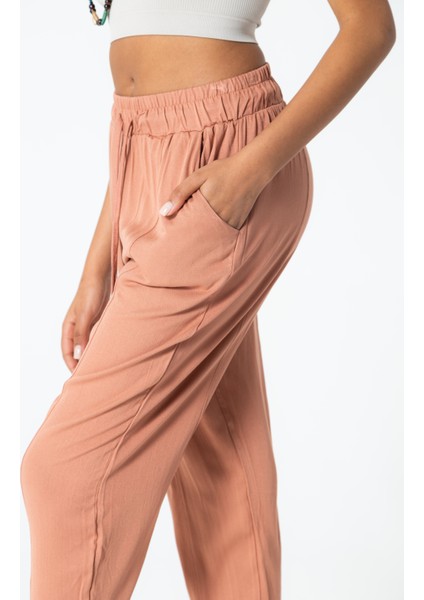 Tarçın Beli Lastikli Rahat Midi Boy Pantolon modelleri