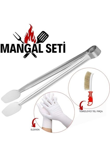 Transformacion 6 Adet Mangal Seti Maşa Fırça Eldiven