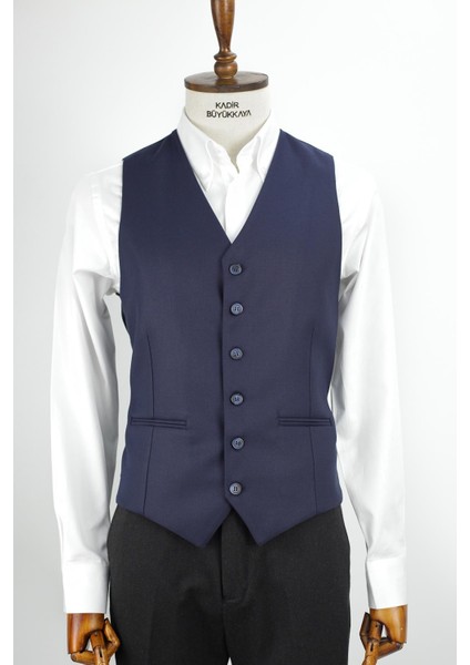 Modern ve Şık Slim Fit Viskon Erkek Yelek - KAV1600W