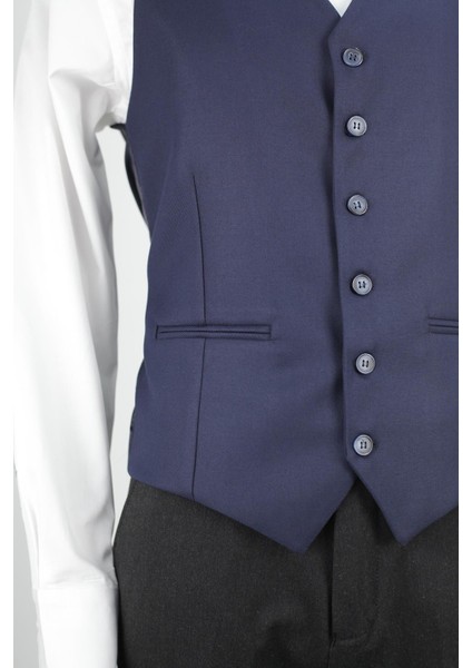 Modern ve Şık Slim Fit Viskon Erkek Yelek - KAV1600W