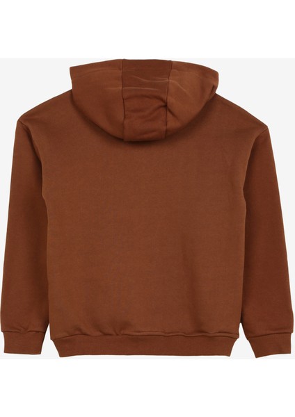Kahve Erkek Çocuk Kapüşonlu Oversize Baskılı Sweatshirt D3WB-SWT23 fiyatları