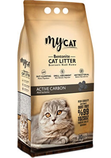 Mycat Bentonit Kedi Kumu Aktif Carbon 10 Lt