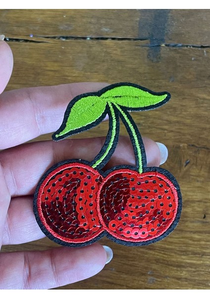 7x7 cm Ütü Ile Yapışan Kiraz Aplike Arma Yama Dikiş Hobi Aksesuarı