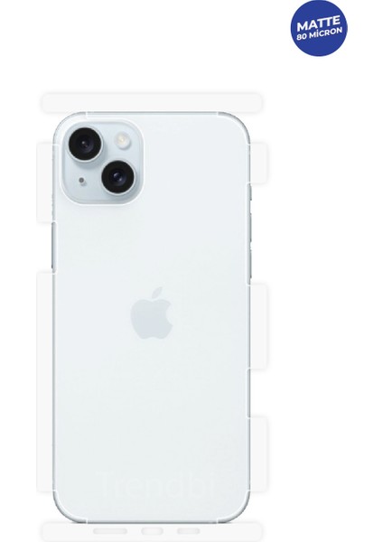 iPhone 15 Plus Mat Arka ve Yan Koruyucu Tpu Film