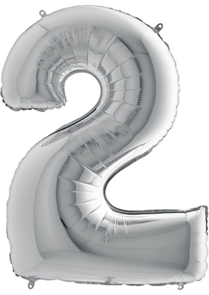 Rakam folyo balon 40inc, Gümüş, 2 numara 1 adet