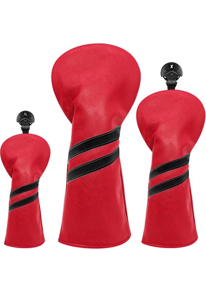 3x Golf Başörtüsü Etiketli Pu Kılıf Kırmızı (Yurt Dışından)