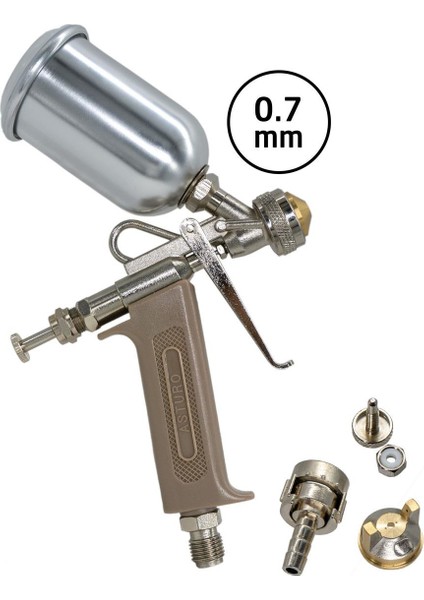 C&cv Üstten Depo Havalı Rötuş Boya Tabancası 0.7 mm 125 ml