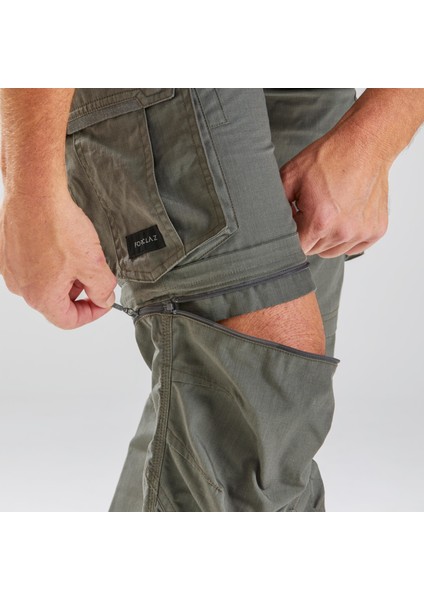 Forclaz Erkek Outdoor Trekking Modüler Kargo Pantolon - Haki - Travel 100 Modul modelleri