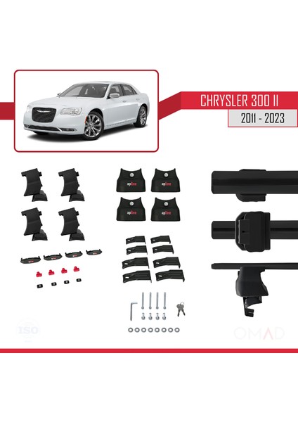 Chrysler 300 Iı 2011 ve Sonrası ile Uyumlu Ace-4 Ara Atkı Tavan Barı Siyah indirimleri