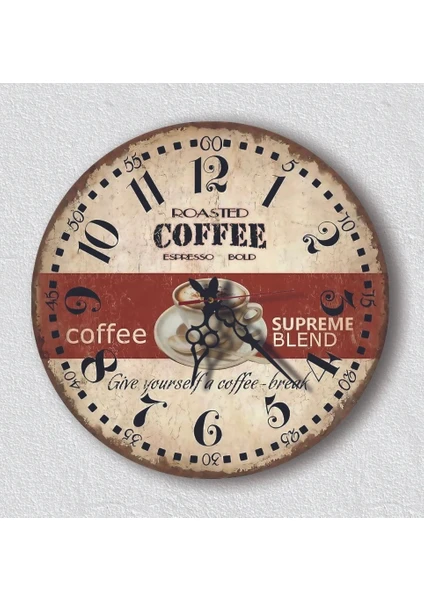 Wooden Factory Uv Mutfak Duvar Saati, Coffee Duvar Saati, Home, Kitchen, Wall Clock