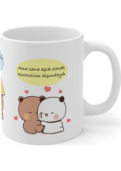 Sevimli Aşık Pandalar Tasarım Bardak