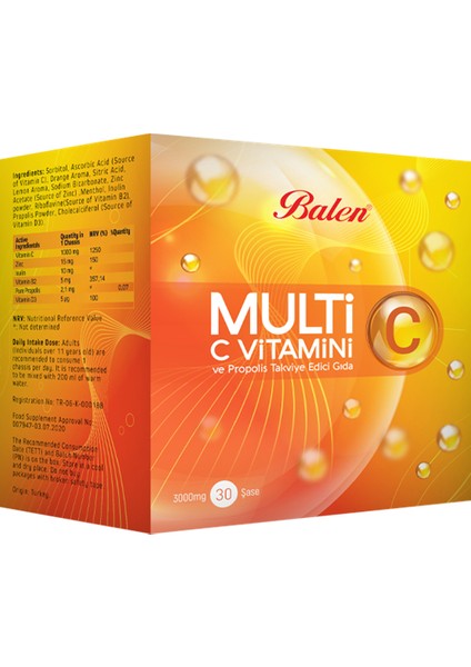 Multi C Vitamin ve Propolis Takviye Edici Gıda