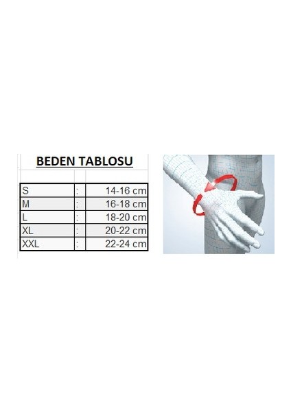Neopren Baş Parmak Destekli El Bilek Ateli Sol 604