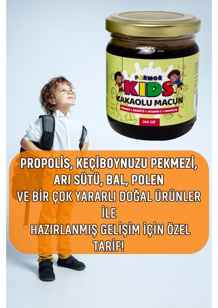 Kids Çocuklar Için Özel - Arı Sütü, Pekmez, Bal ve Vitamin Katkılı Kakaolu Macun