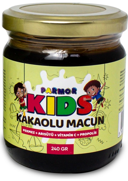 Kids Çocuklar Için Özel - Arı Sütü, Pekmez, Bal ve Vitamin Katkılı Kakaolu Macun