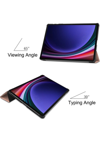Samsung Galaxy Tab S9 Plus Folio Kılıf Çok Açılı Standlı Ince Hafif Koruyucu Kapak (Yurt Dışından)