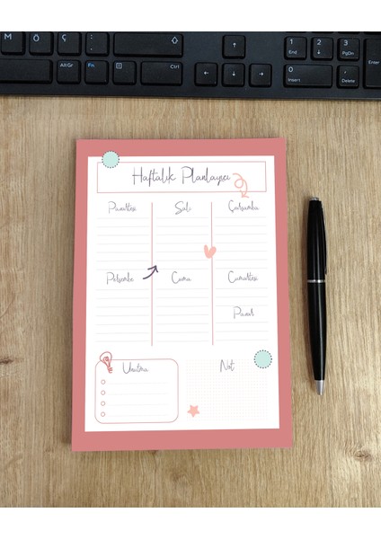 Weekly Planner - Günlük Hatırlatıcı Planlayıcı Haftalık 4 Lü Defter Planner Seti