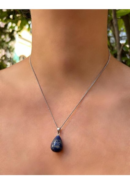 Damla Model Lapis Lazuli Doğal Taş Kolye fiyatları