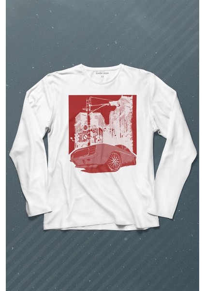 Klasik Araba Retro Vintage Classic Car Motor Uzun Kollu Tişört