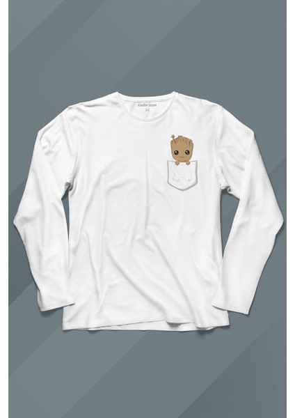 Bebek Groot Marvel Galaksinin Koruyucuları Cep Uzun Kollu Tişört