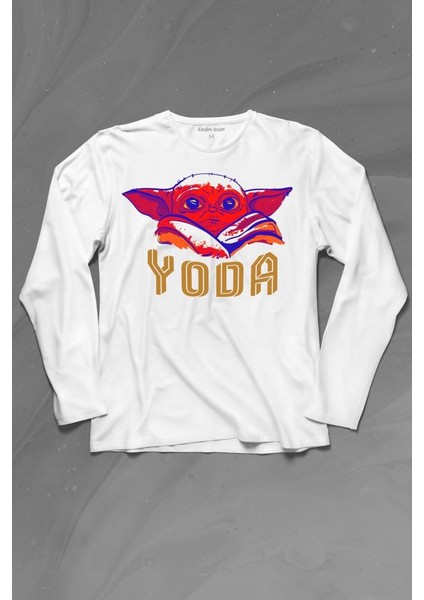 Baby On Board Yoda Star Wars Kahverengi Bebek Mandalorian Uzun Kollu Tişört