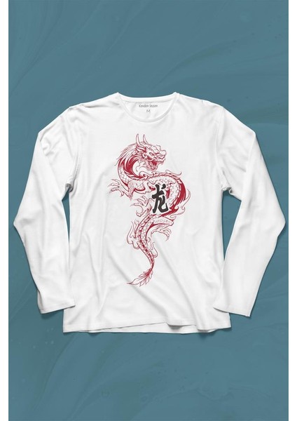 Ejder Dragon Uzak Doğu Japanese Drake Japonca Uzun Kollu Tişört