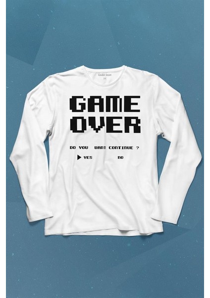 Game Over Atari Retro Pixel Oyun Uzun Kollu Tişört