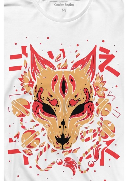Kitsune Mask Japanese Japon Kültür Uzun Kollu Tişört