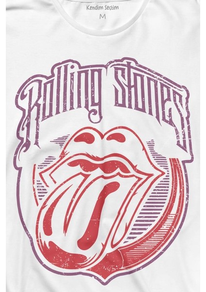 Rolling Stones Rock Retro 70S 80S Musicuzun Kollu Tişört