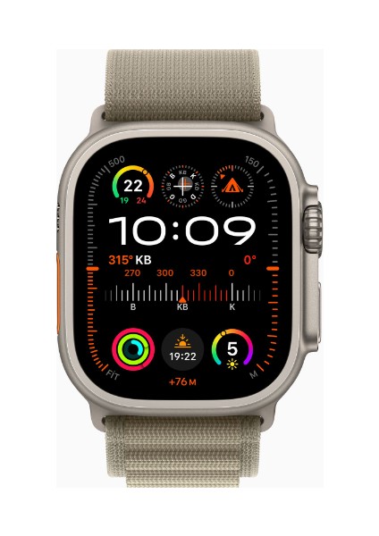 Watch Ultra 2 Gps + Cellular, 49MM Titanyum Kasa Olive Alpine Loop - Medium MREY3TU/A