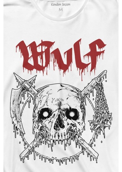 Wulf Metal Rock Band Skull Kuru Kafa Urban Gothic Uzun Kollu Tişört fiyatları