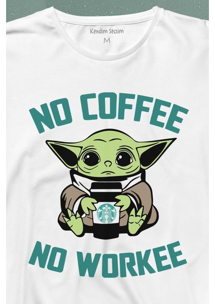 Baby Yoda No Starbucks Coffee No Workee Star Wars Mandalorian Uzun Kollu Tişört fiyatları