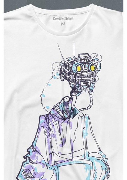 Robot Head Si-Fi Bilimkurgu Uzun Kollu Tişört fiyatları