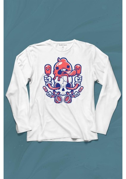 Icecream Skull Dondurma Kurukafa Street Wear Uzun Kollu Tişört