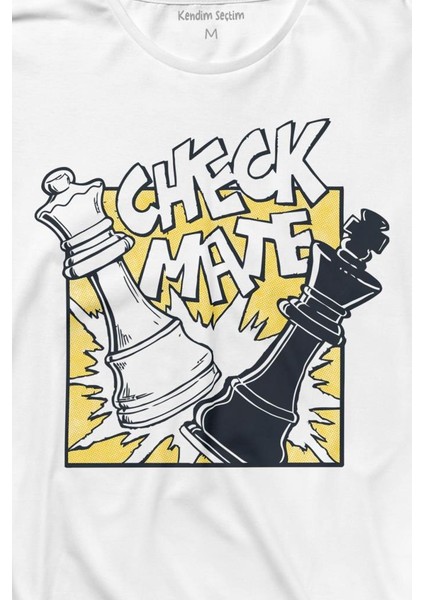 Şah Mat Satranç Check Mate Chess Kral Kraliçe Gambit Uzun Kollu Tişört
