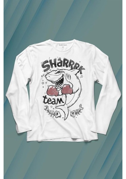 Shark Team Köpek Balığı Boks Fight Dövüşü Uzun Kollu Tişört