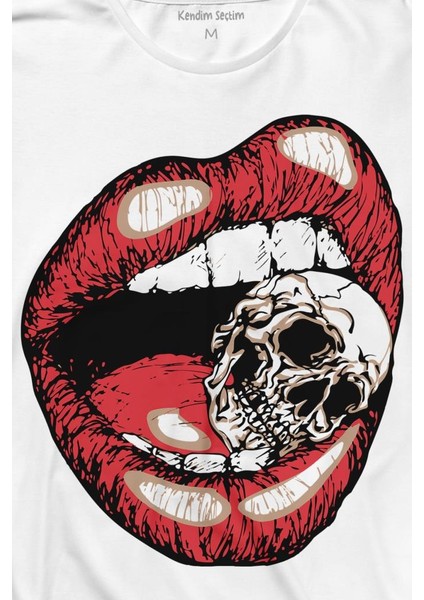 Skull Kuru Kafa Wampir Dudak Kadın Dudağı Uzun Kollu Tişört fiyatları