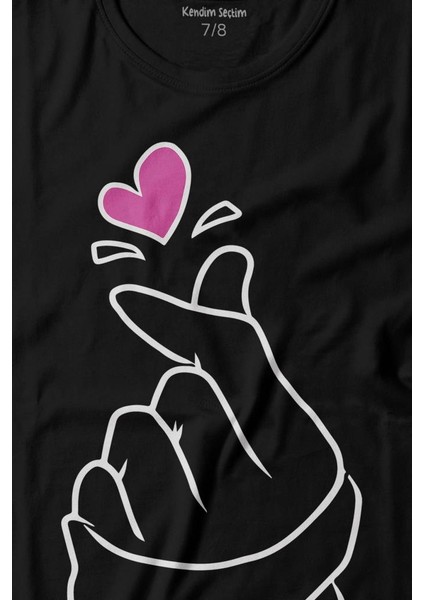 Seni Seviyorum Kore El Işareti Minimal Baskılı Tişört Çocuk T-Shirt fiyatları