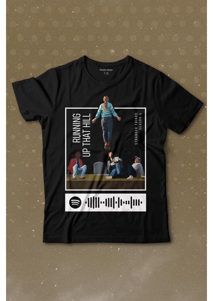 Stranger Things Sezon 4 Baskılı Running Up That Hill Tişört Çocuk T-Shirt