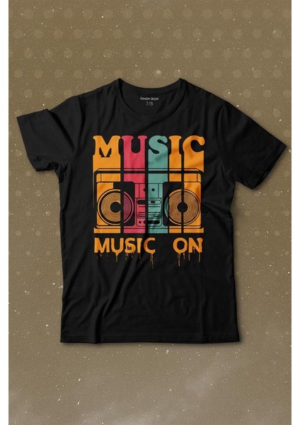 Müzik Music On Kaset Teyp Baskılı Tişört Çocuk T-Shirt